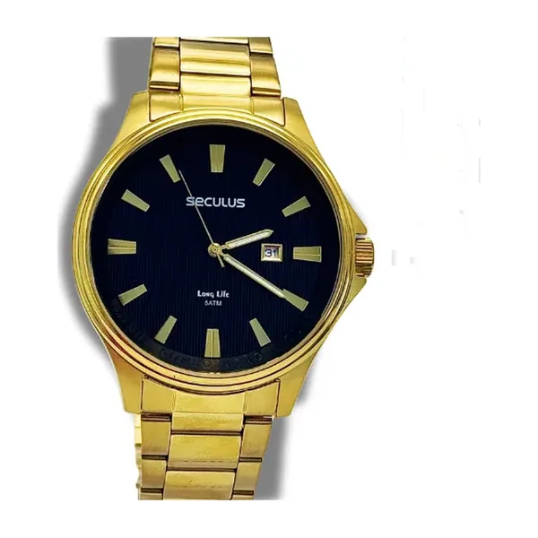 Seculus Masculino Dourado Escapulário
