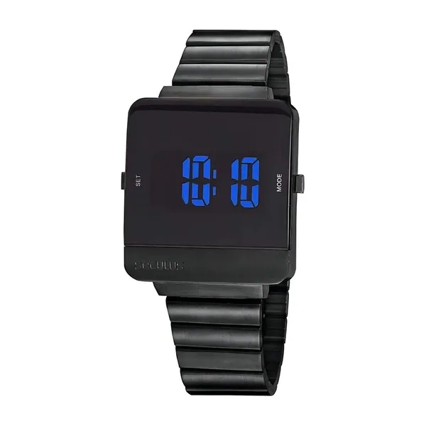 Seculus Masculino Lcd Aço Preto