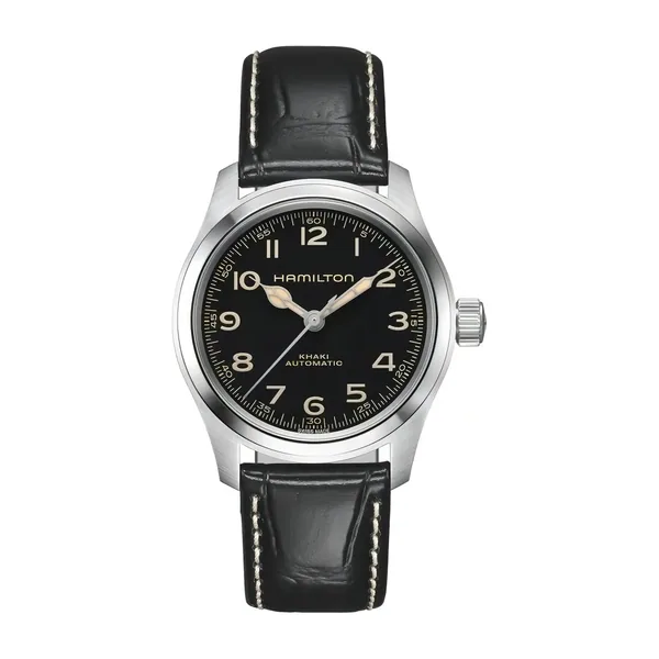 Hamilton H70405730 com corria de couro cor preto - bisel
