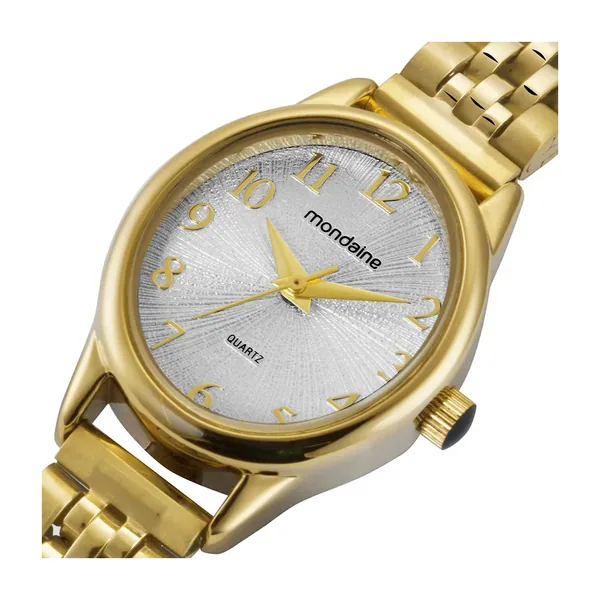 Mondaine Feminino Dourado Pequeno Oval Com Numeros Dourado