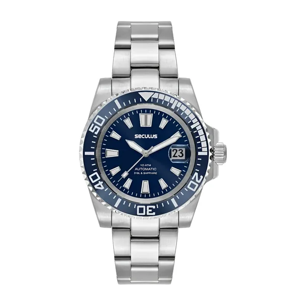 Seculus Automático 40 mm Safira Bisel Rotatório