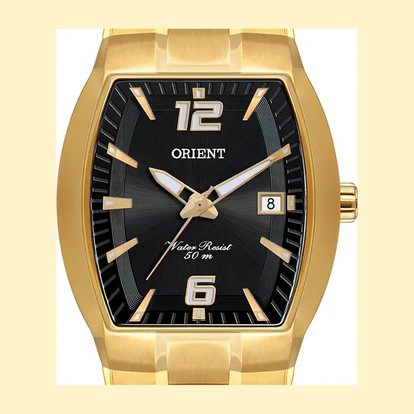 Orient Masculino GGSS1017 P2KX Dourado Retangular