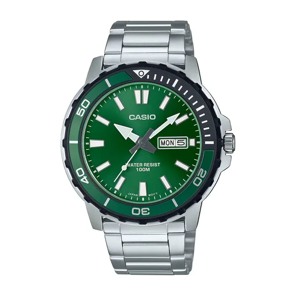 Casio Masculino Standard com Fundo e Bisel Verdes