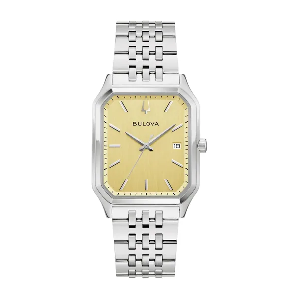 Bulova Tony Bennett 96B471 Retangular Champagne Aço